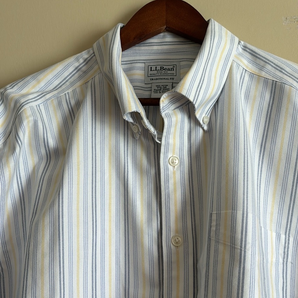 LL Bean shirt men’s size 17.5 long sleeve Traditional fit